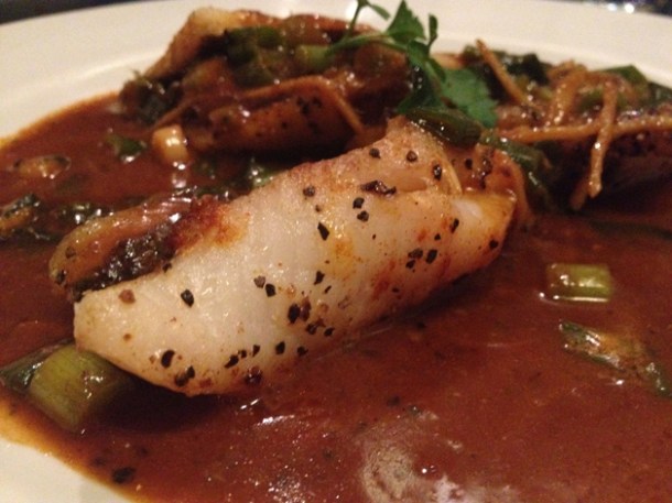John Dory in ginger and spring onion sauce at Chez Liline john dory in ginger and spring onion sauce at chez liline