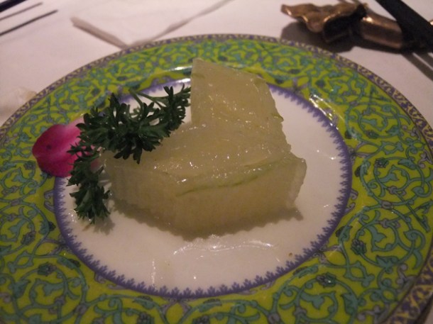 steamed wax gourd stuffed with diced scallops at SOAHC steamed wax gourd stuffed with diced scallops at soahc
