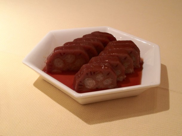 stuffed lotus roots at Fook Lam Moon Shanghai stuffed lotus roots at fook lam moon shanghai