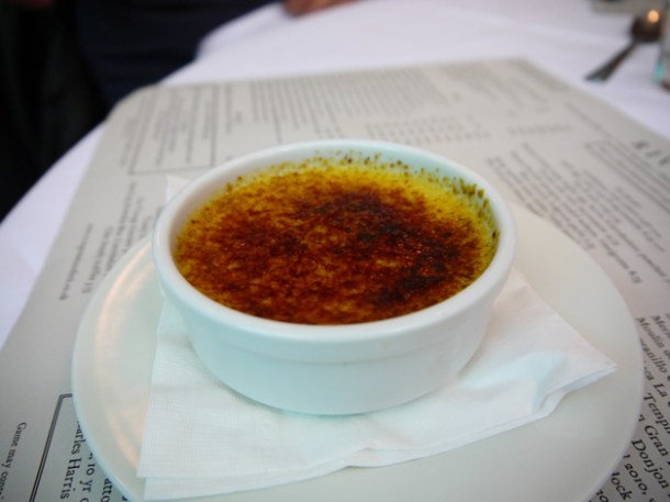 Trinity House burnt cream at the Rivington Grill Shoreditch creme brulee at the rivington grill shoredicth