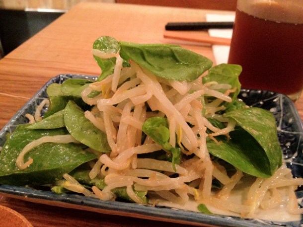 sesame and spinach salad at Tonkotsu Dean Street sesame and spinach salad at tonkotsu soho