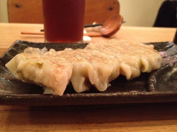 shiitake gyoza at Tonkotsu Dean Street shiitake gyoza at tonkotsu soho