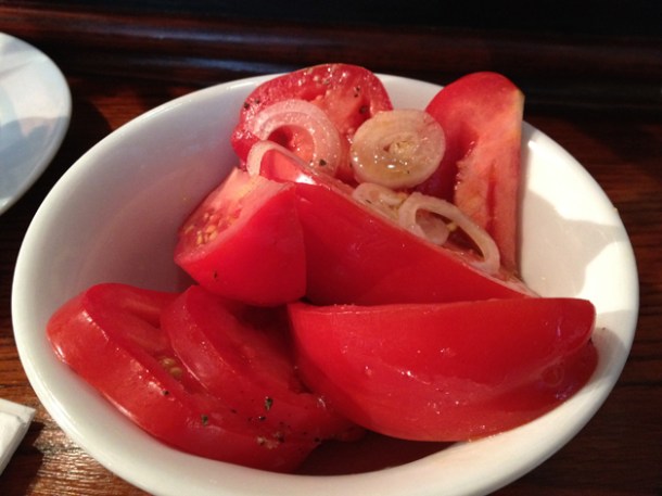 Heritage tomato salad at Wright Brothers Kingly Street heritage tomato salad at wright bros soho