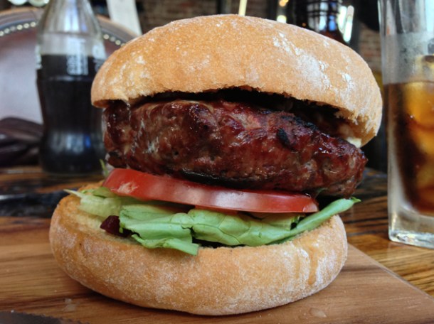 Bambi Bought It at Burger Breakout venison burger with chocolate and quince sauce at burger breakout at the old crown
