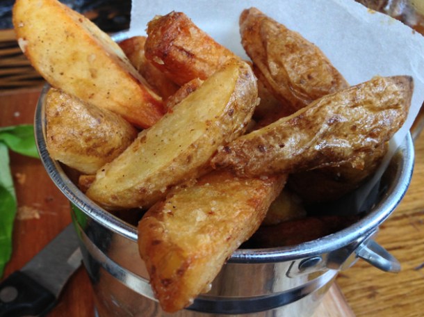 horseradish salt chips at Burger Breakout at the Old Crown horseradish salt chips at burger breakout at the old crown new oxford street