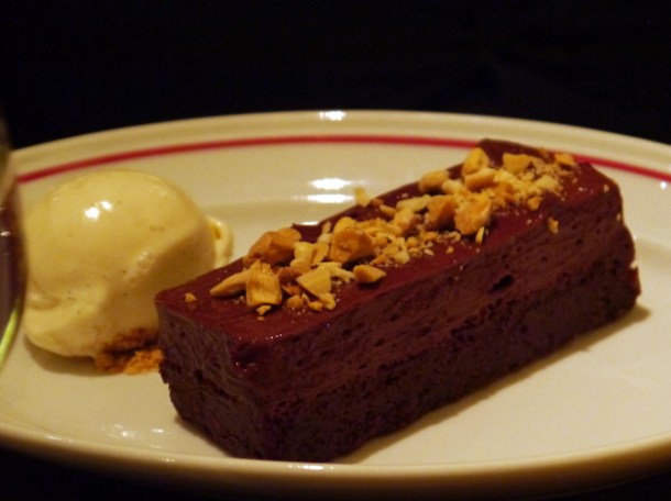 chocolate cake and ice cream at MASH chocolate cake and ice cream at mash