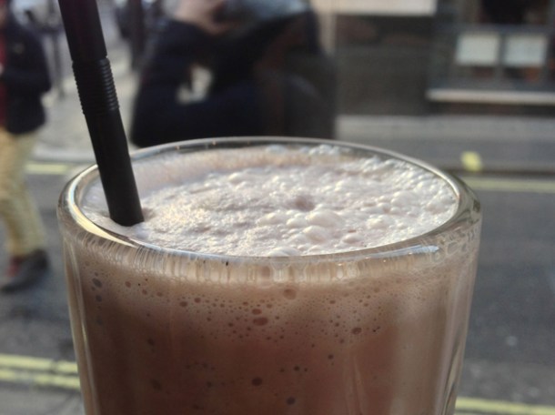 chocolate milkshake at brgr.co