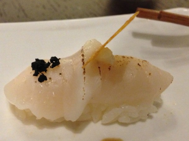 scallop nigiri sushi at wabi