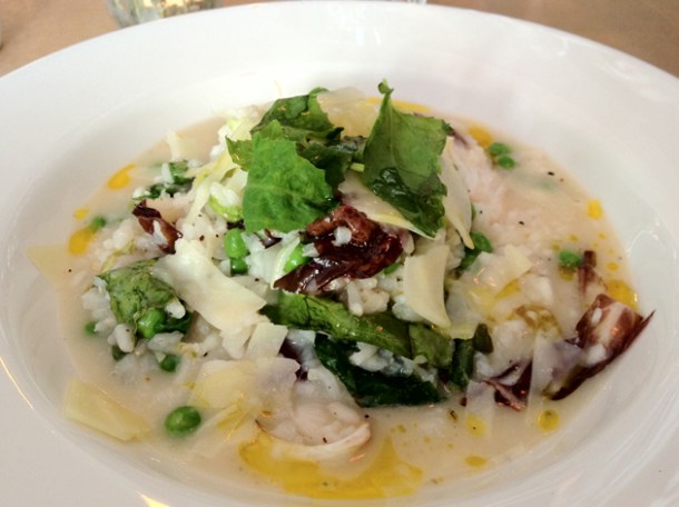 spring hen and lettuce risotto at season