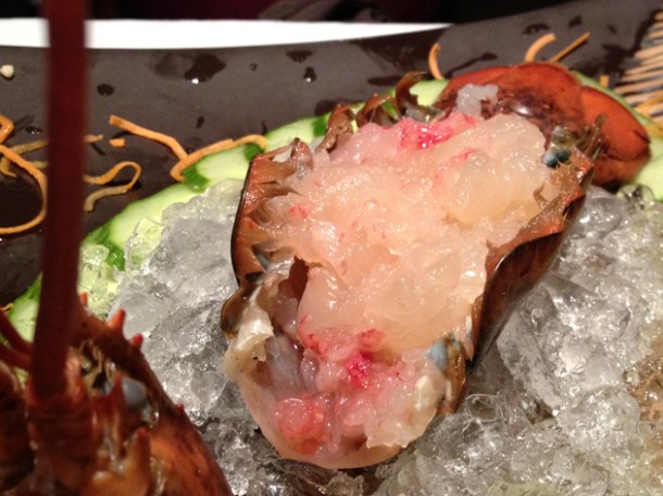 lobster sashimi at Pearl Liang lobster sashimi at pearl liang