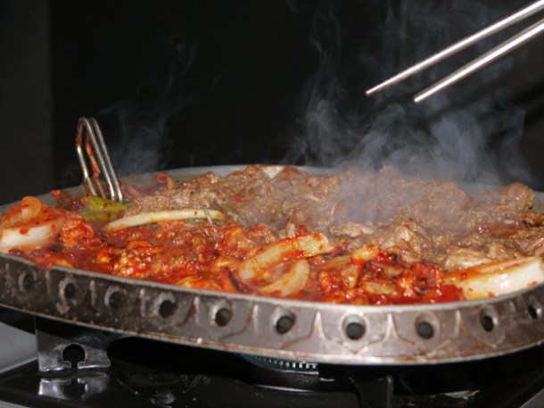beef and octopus Korean barbecue at kimchi princess