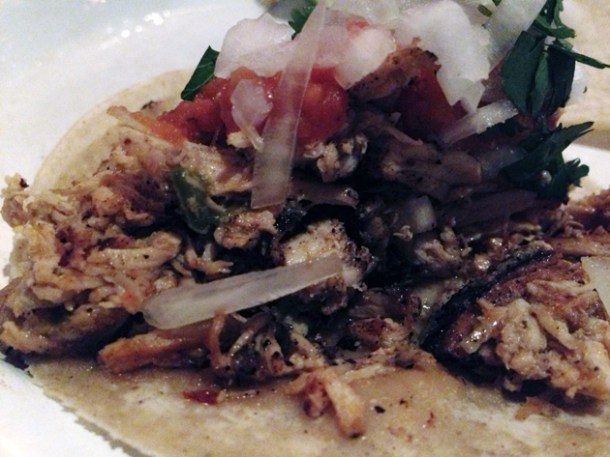 chicken tacos at cafe chula