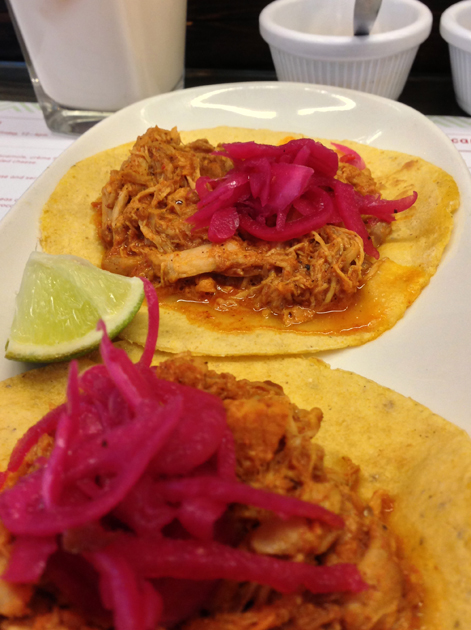 pibil pork tacos at lupita
