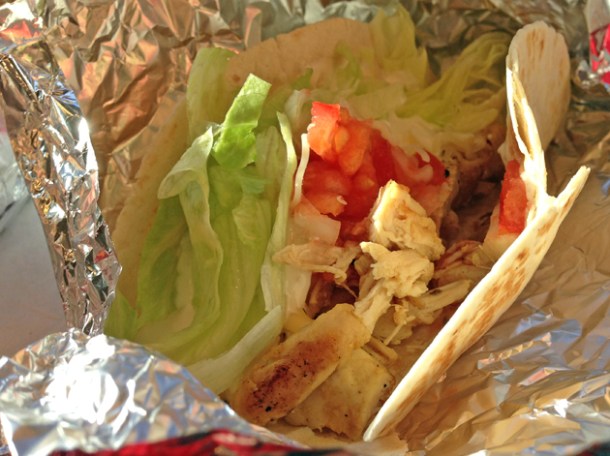 chicken taco from mexican express