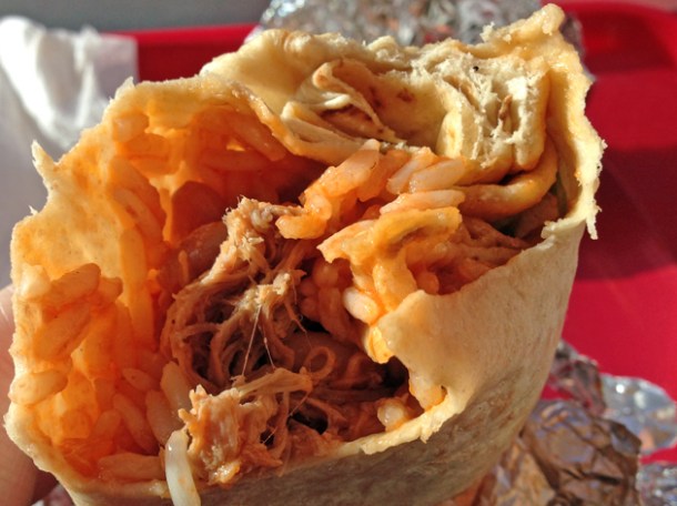pork burrito at mexican express