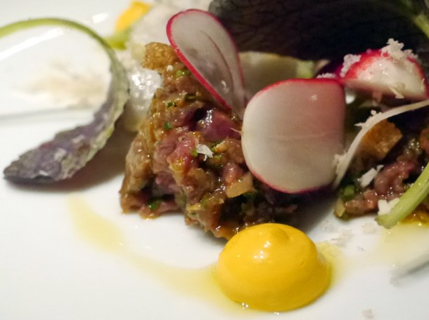 smoked steak tartare at social eating house