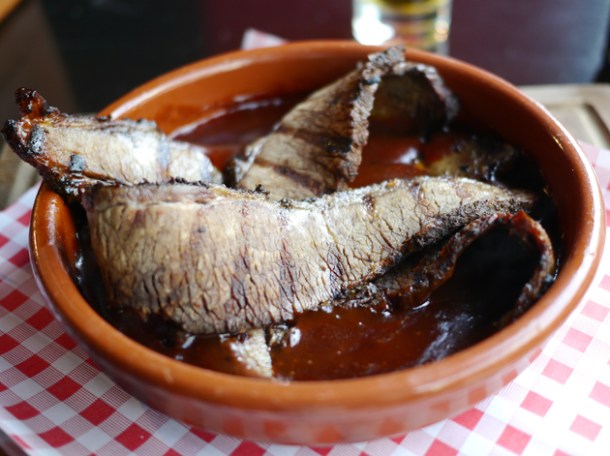 beef brisket at the big smoke at the elk bar