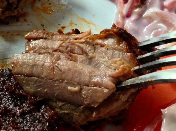 closeup of the beef brisket at meatlover