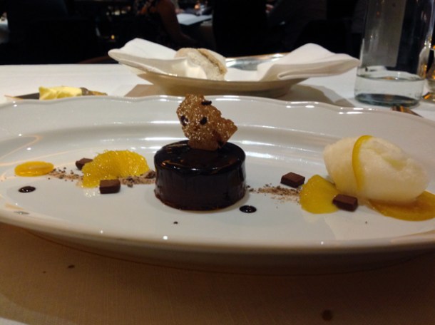 chocolate orange dessert at blue boar