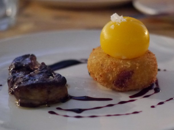 foie gras, duck egg and apple pie at smokehouse