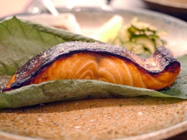 salmon teriyaki from flesh and buns