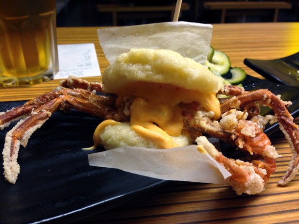 soft shell crab hirata bun from japanese canteen