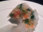 inside scallop and prawn dumpling at dim t