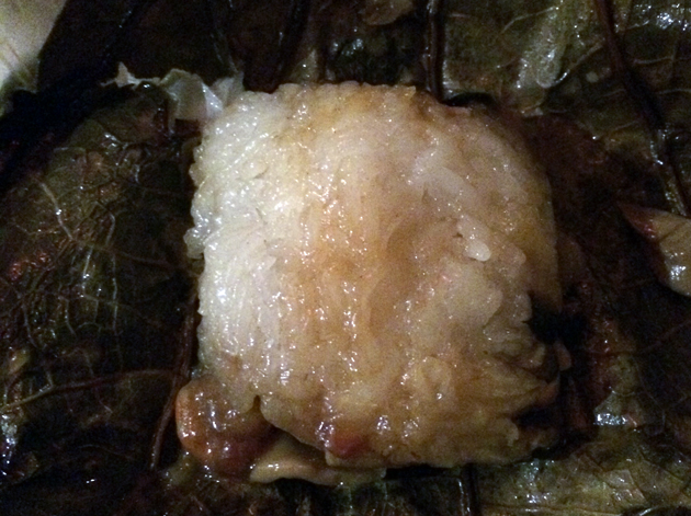 jerk chicken sticky rice parcel at courtesan