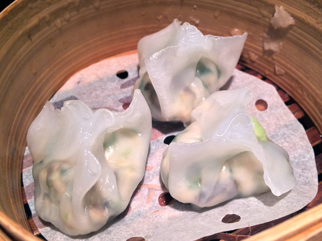 sea bass and miso dumplings at dim t