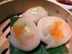 wasabi prawn dumplings at plum valley