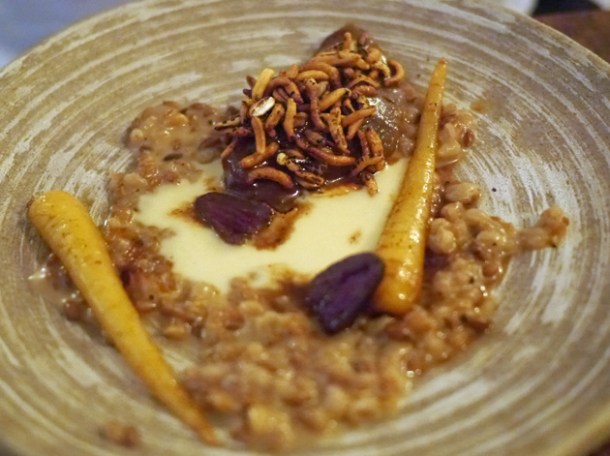 smoked partridge with grains, parsnip and malt granola at the manor clapham