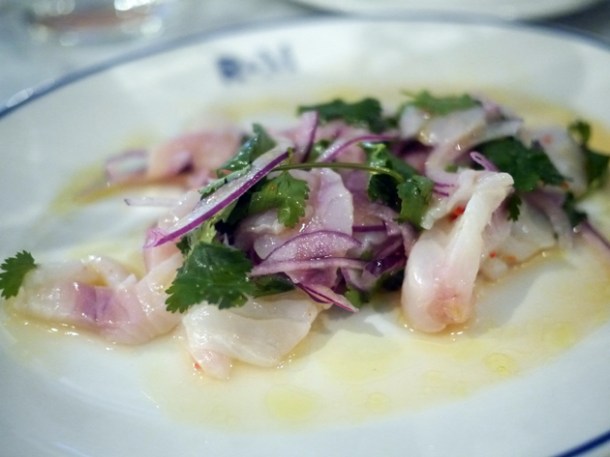 seabass ceviche at rex and mariano soho london
