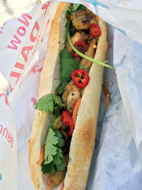 grilled chicken banh mi at new saigon cafe