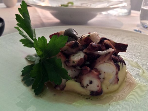 grilled octopus at milos london