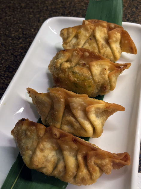 deep fried crab cream cheese gyoza at nanban