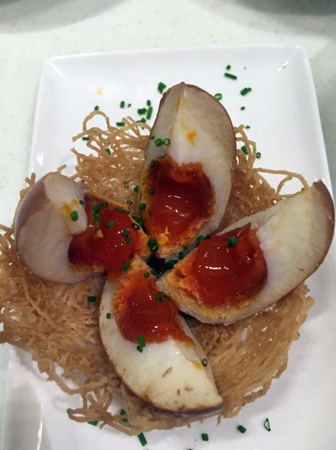 Jasmine tea egg at shuang shuang