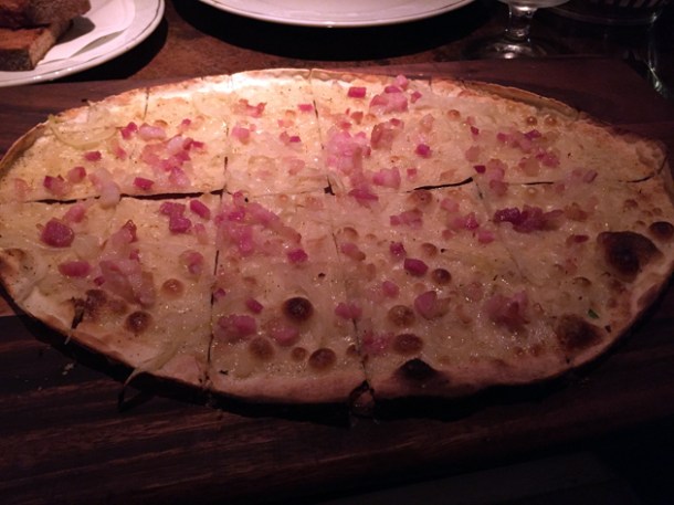 alsatian tarte flambee at bellanger