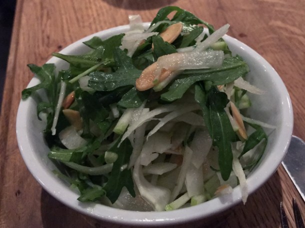 fennel, apple and almonds at pitt cue city