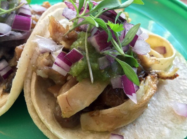 pork ear tacos at santo remedio