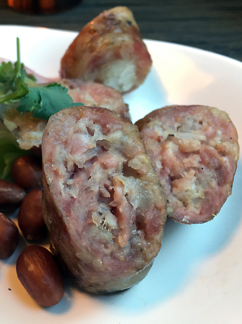fermented pork sausage bar snack at som saa