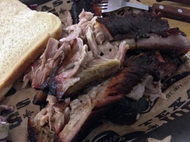 pork ribs at texas joe's smoked meats
