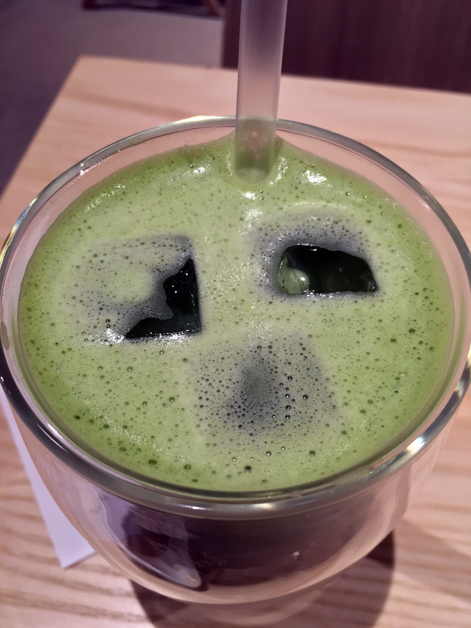 iced matcha latte at tombo soho