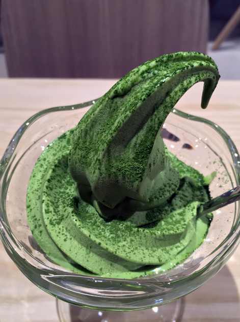 soft serve matcha ice cream at tombo soho