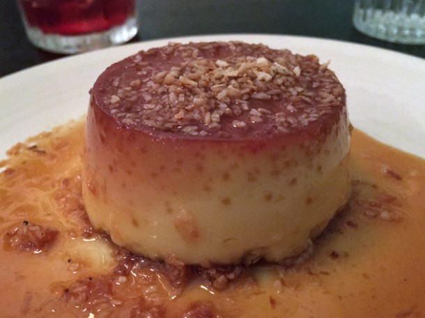 coconut flan at corazon