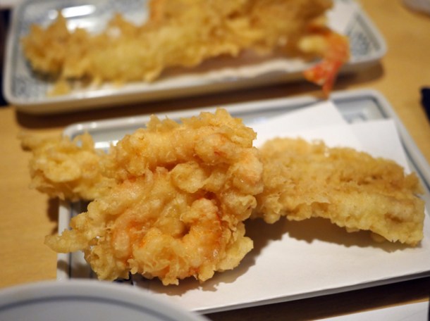 shrimp tempura at tempura tsunahachi