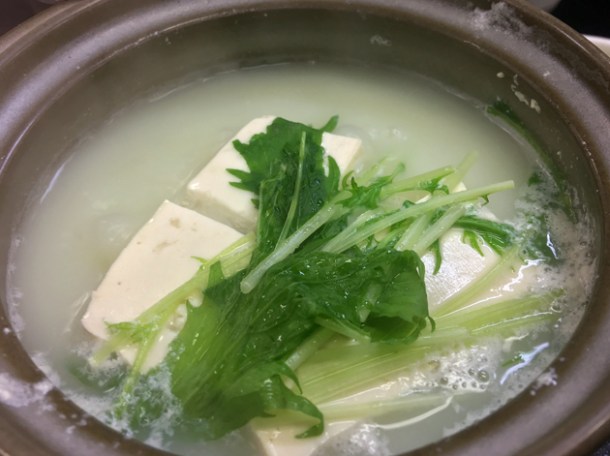 tofu soup at ryokan adumaya