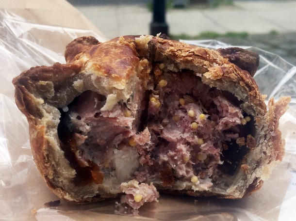 cold takeaway pork pie from the pie room at the holborn dining room