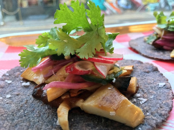 oyster mushroom tacos at bad sports