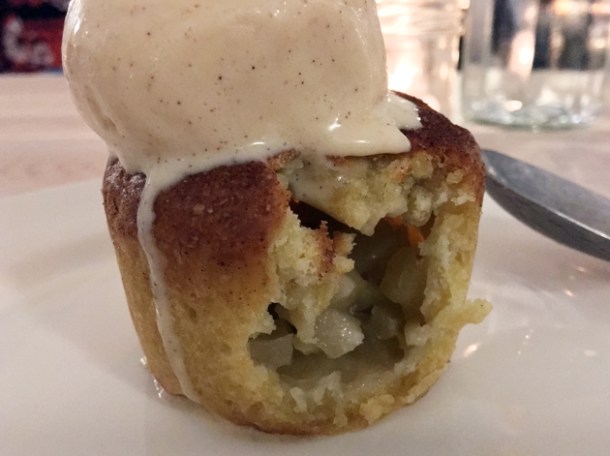 apple and cheddar pie with cinnamon ice cream at coal rooms peckham