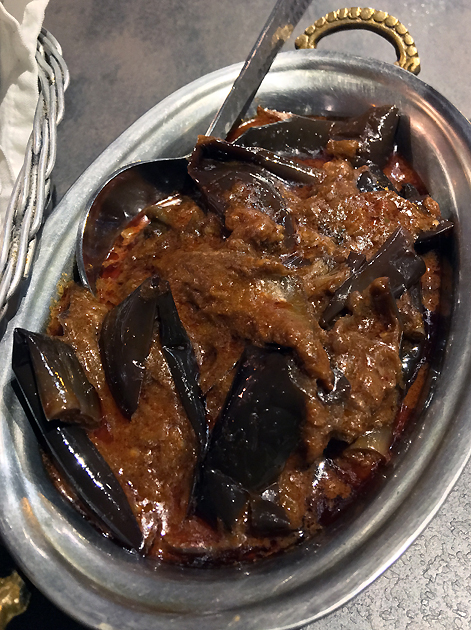 aubergine curry at kashmir putney